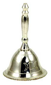 Altar Bell w/Triple Moon Design - Northern Magick Supplies