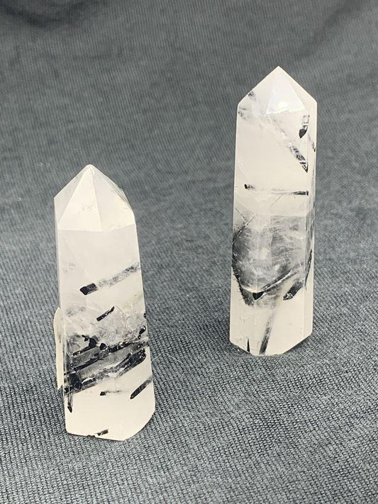 Quartz with Black Tourmaline Obelisk - B Quality (40-99g)