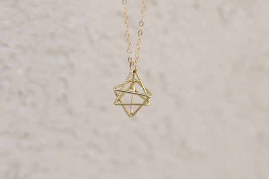 Gold Merkaba Necklace – 18" Gold Filled Chain