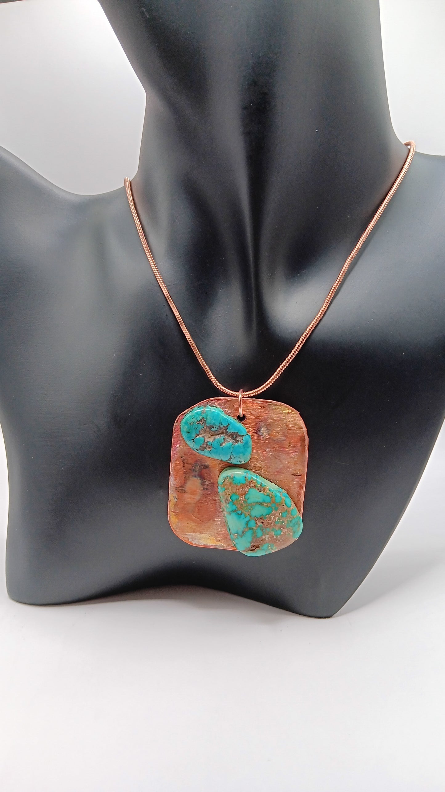 Elevate Your Style with our Handmade Turquoise Copper Pendant Necklace!