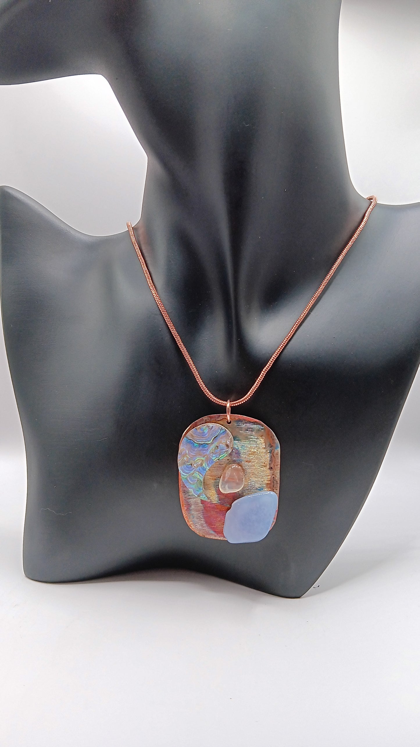 Illuminate Your Style with Our Handcrafted Copper Gemstone Pendant!