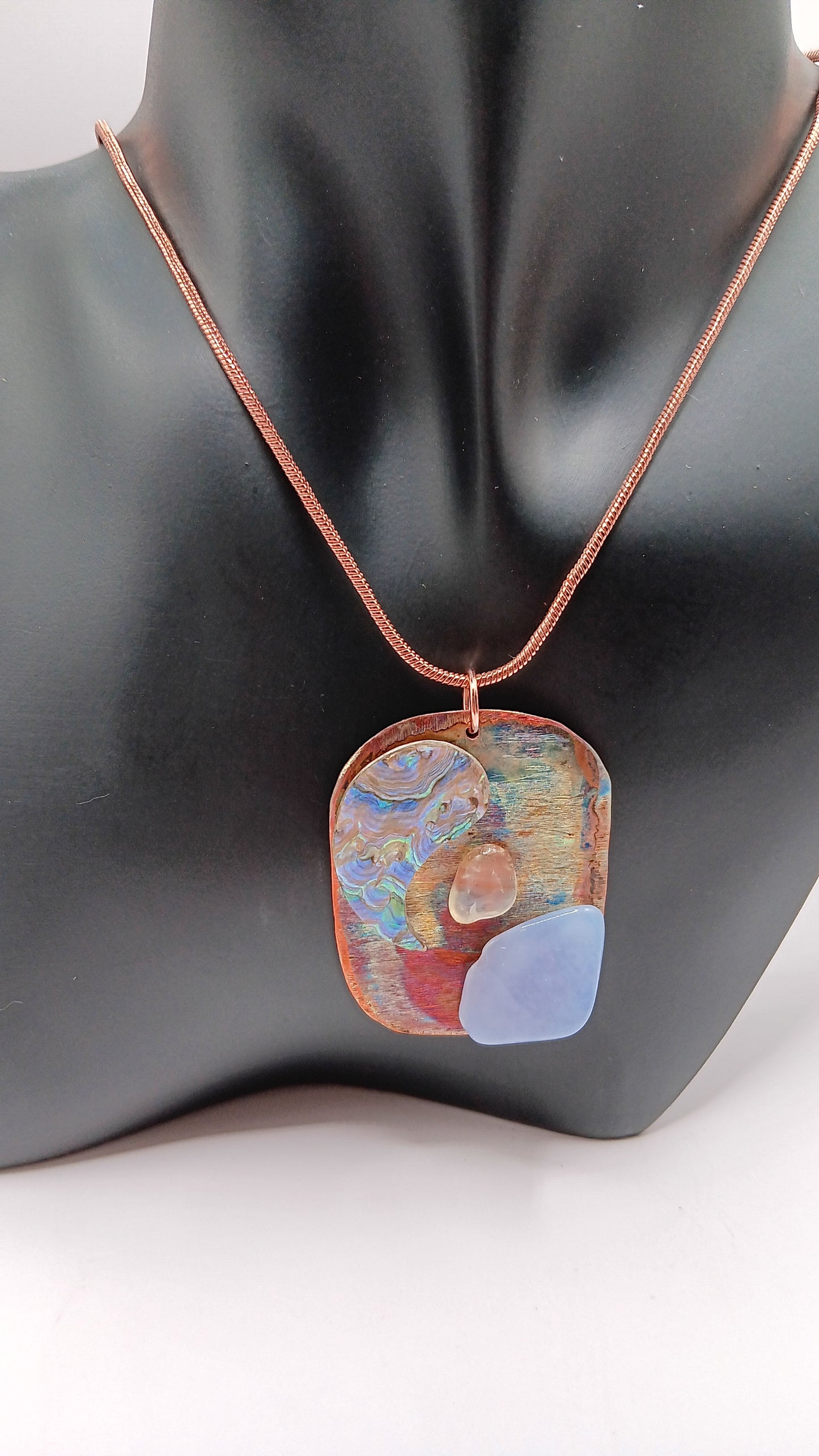 Illuminate Your Style with Our Handcrafted Copper Gemstone Pendant!