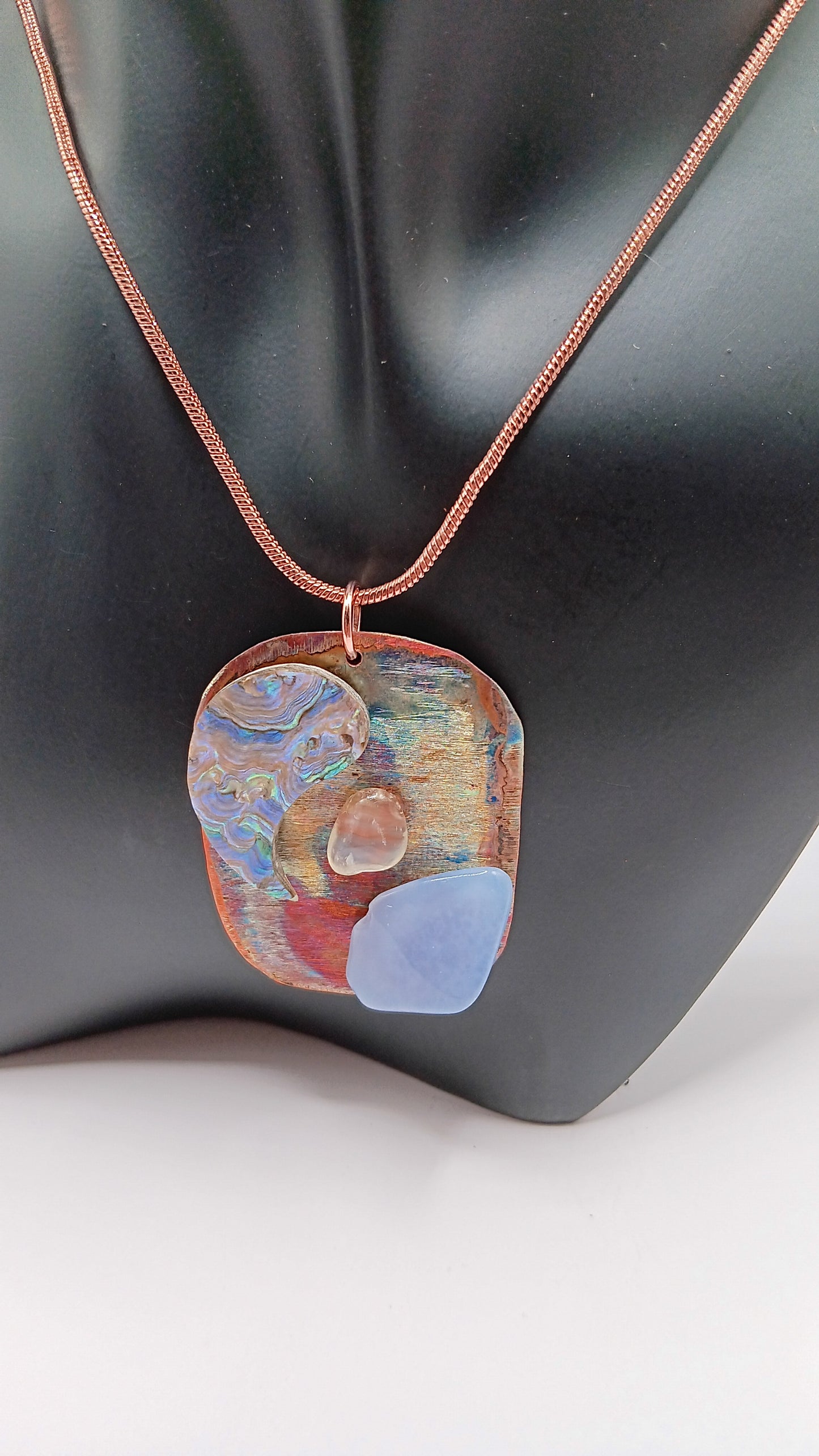 Illuminate Your Style with Our Handcrafted Copper Gemstone Pendant!