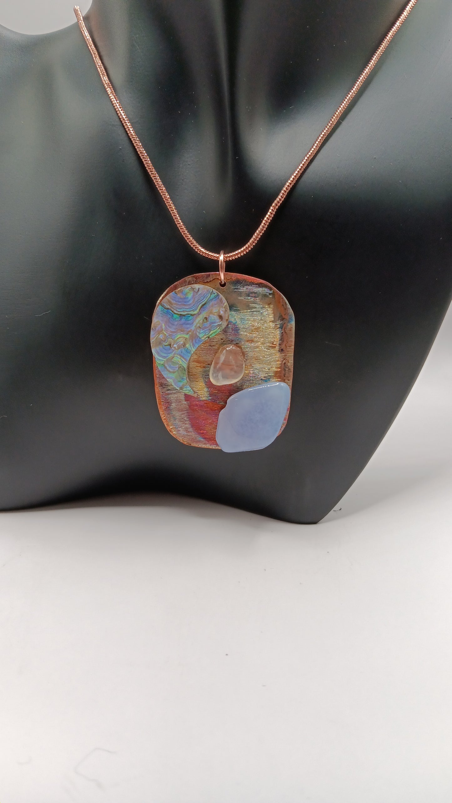 Illuminate Your Style with Our Handcrafted Copper Gemstone Pendant!