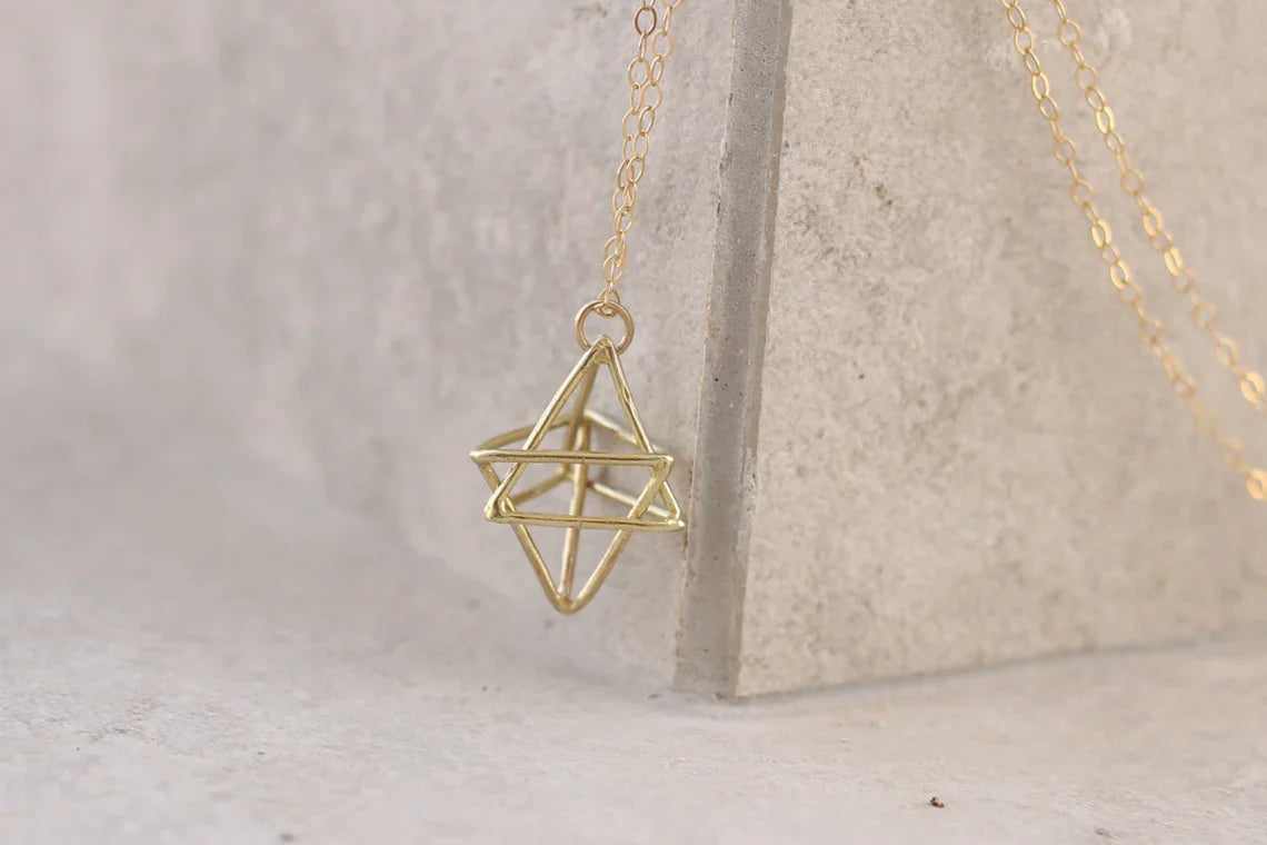 Gold Merkaba Necklace – 18" Gold Filled Chain