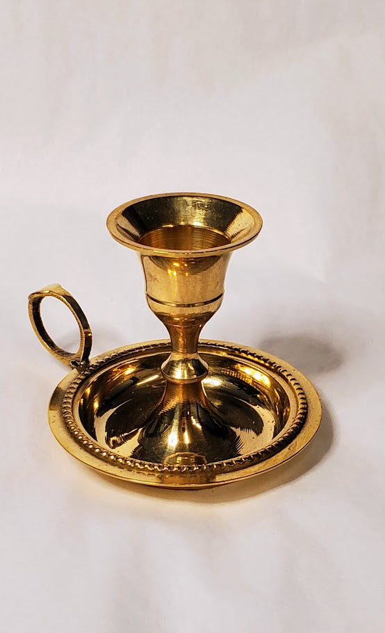 Chamberstick Holder - Brass - Northern Magick Supplies