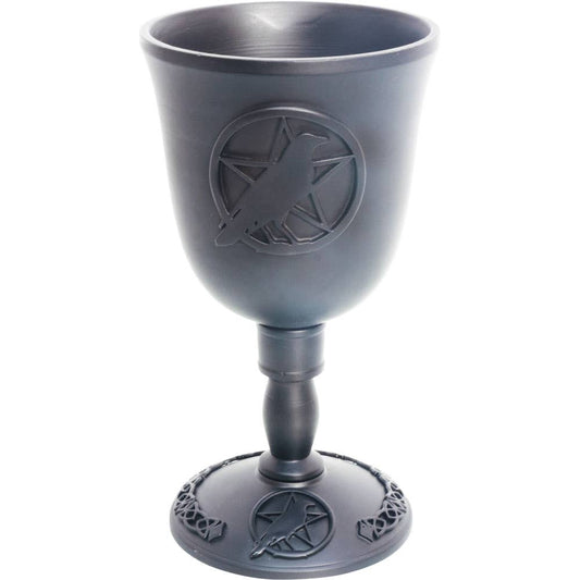 Cast Iron Goblet - Pentacle w/ Raven (Each) - Northern Magick Supplies
