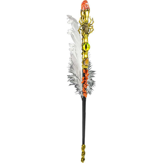 Magic Wand-Gold Stone Banded Agate Yellow Dragon Eye Spider - Northern Magick Supplies