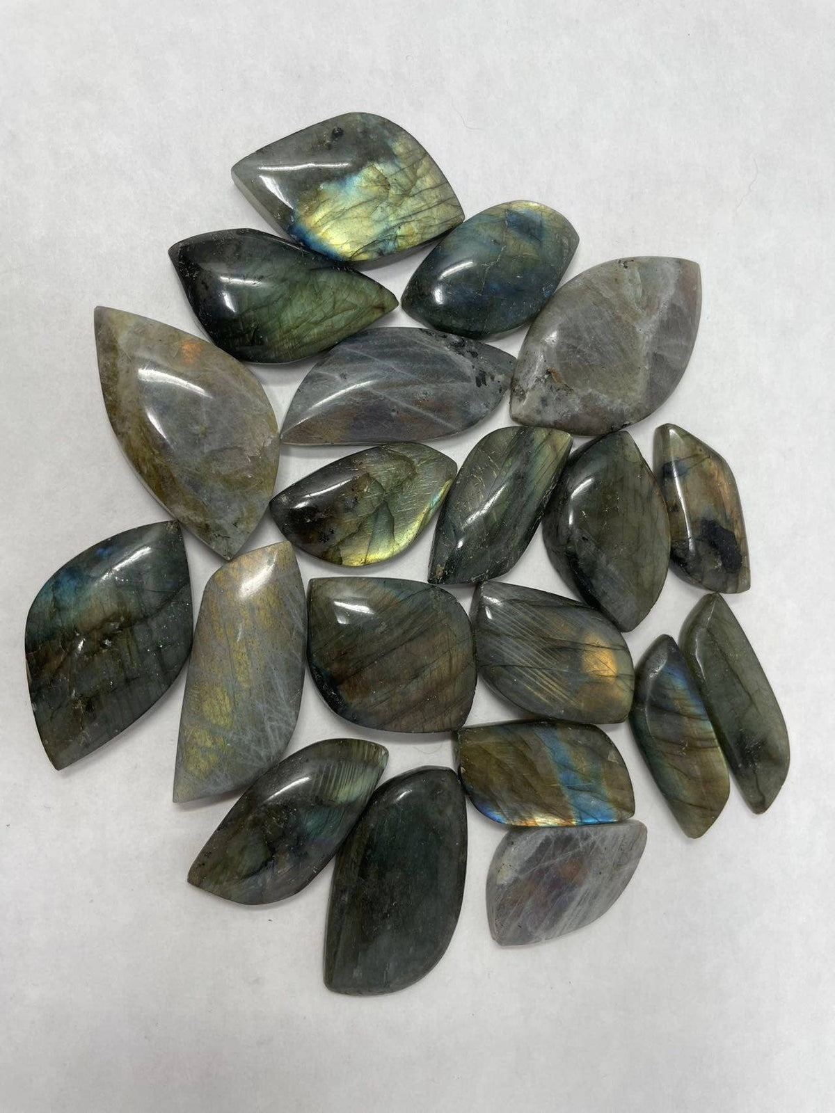 Labradorite Cabochon Blue/Yellow/Green - lot of 10