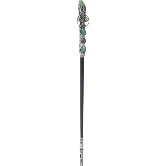 Magick Wand - Green Aventurine w/ Silver Tree of Life (Each) - Northern Magick Supplies