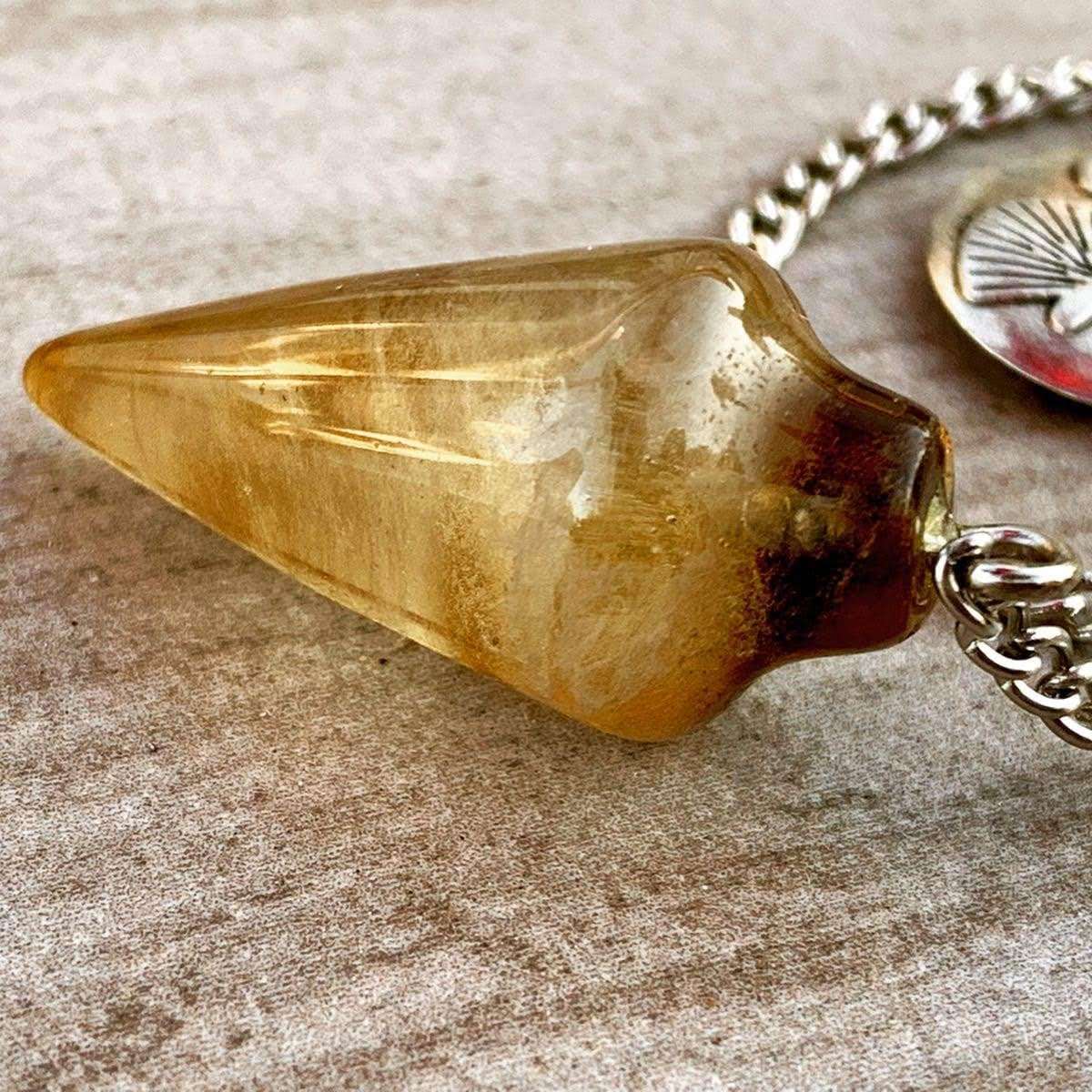 Natural Smoky Quartz Pendulum with Mystery Charm | Bag Charm