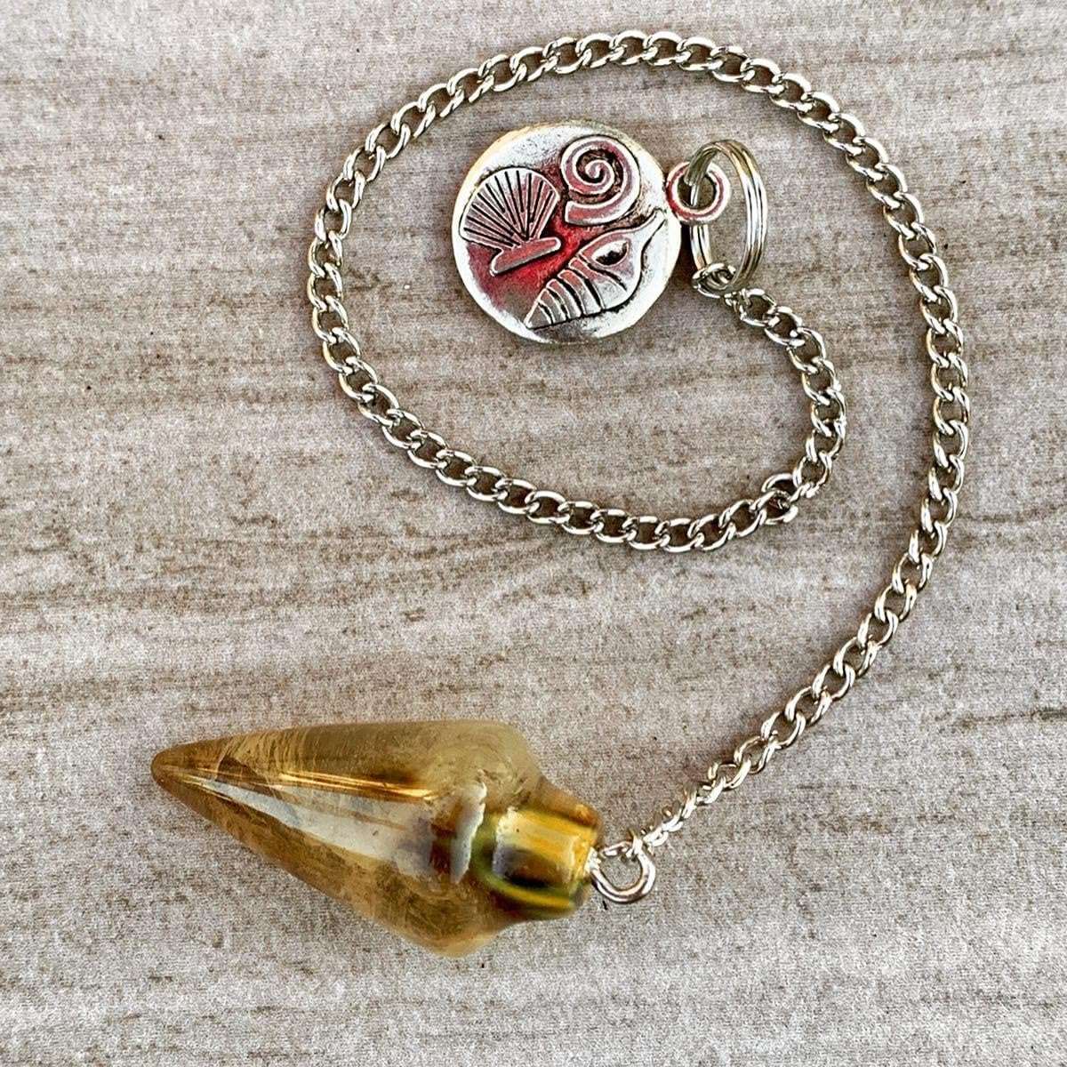 Natural Smoky Quartz Pendulum with Mystery Charm | Bag Charm