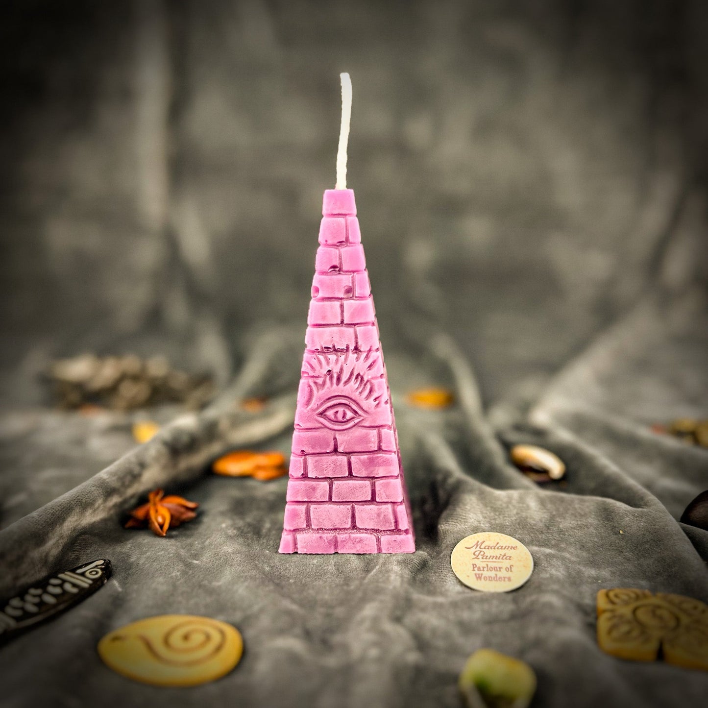 Beeswax All-Seeing Eye Pyramid Spell Candle - Northern Magick Supplies