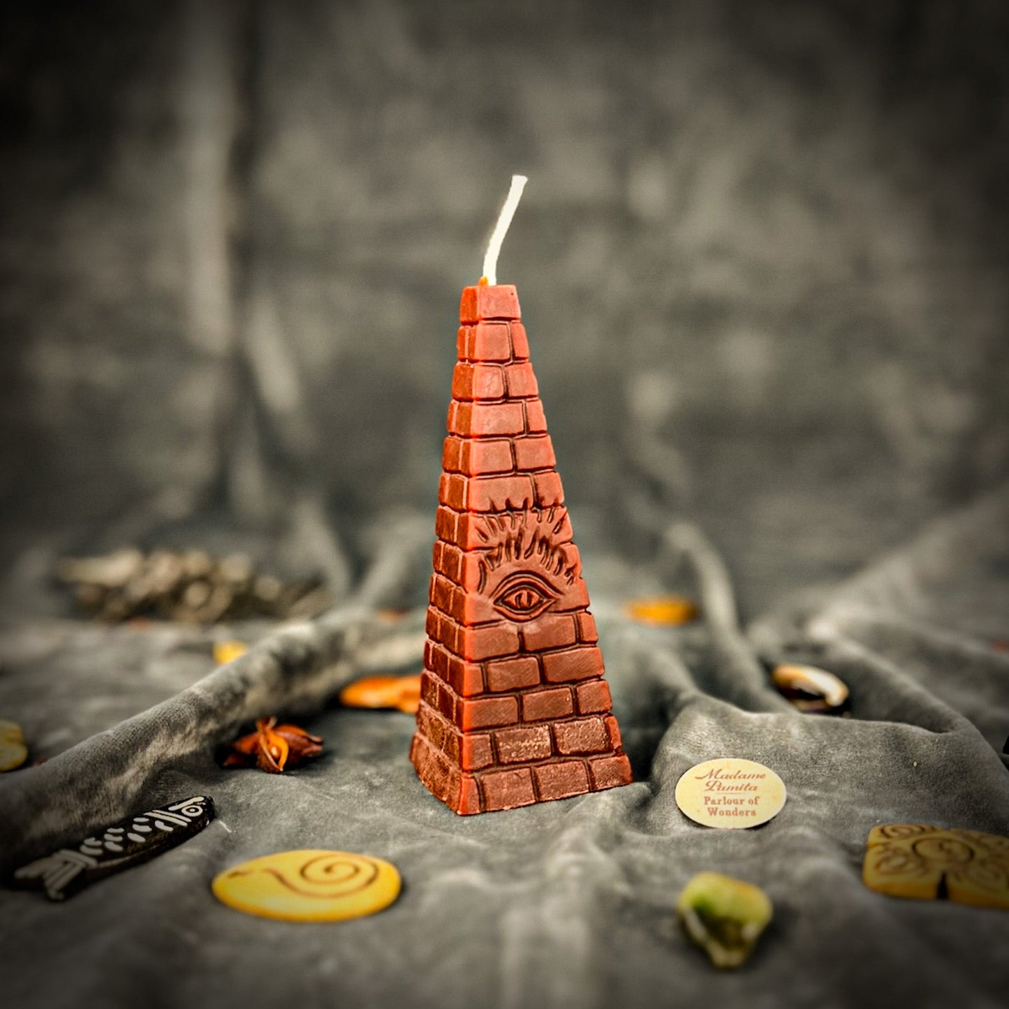 Beeswax All-Seeing Eye Pyramid Spell Candle - Northern Magick Supplies
