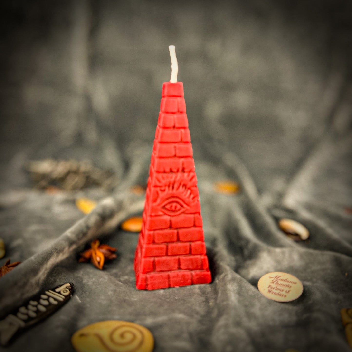 Beeswax All-Seeing Eye Pyramid Spell Candle - Northern Magick Supplies
