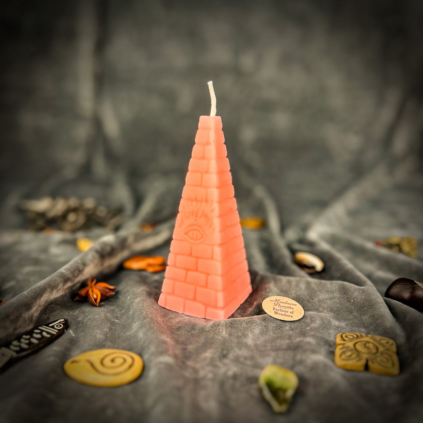 Beeswax All-Seeing Eye Pyramid Spell Candle - Northern Magick Supplies