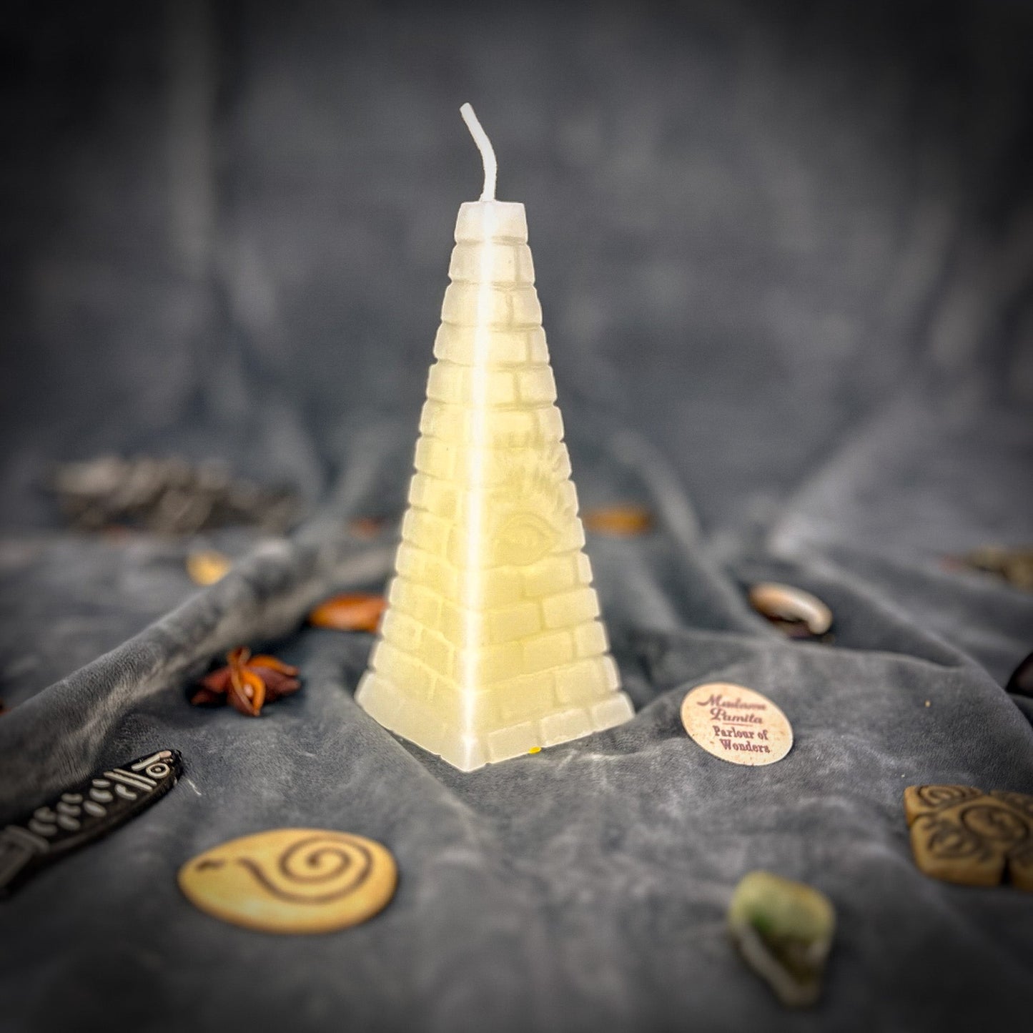 Beeswax All-Seeing Eye Pyramid Spell Candle - Northern Magick Supplies