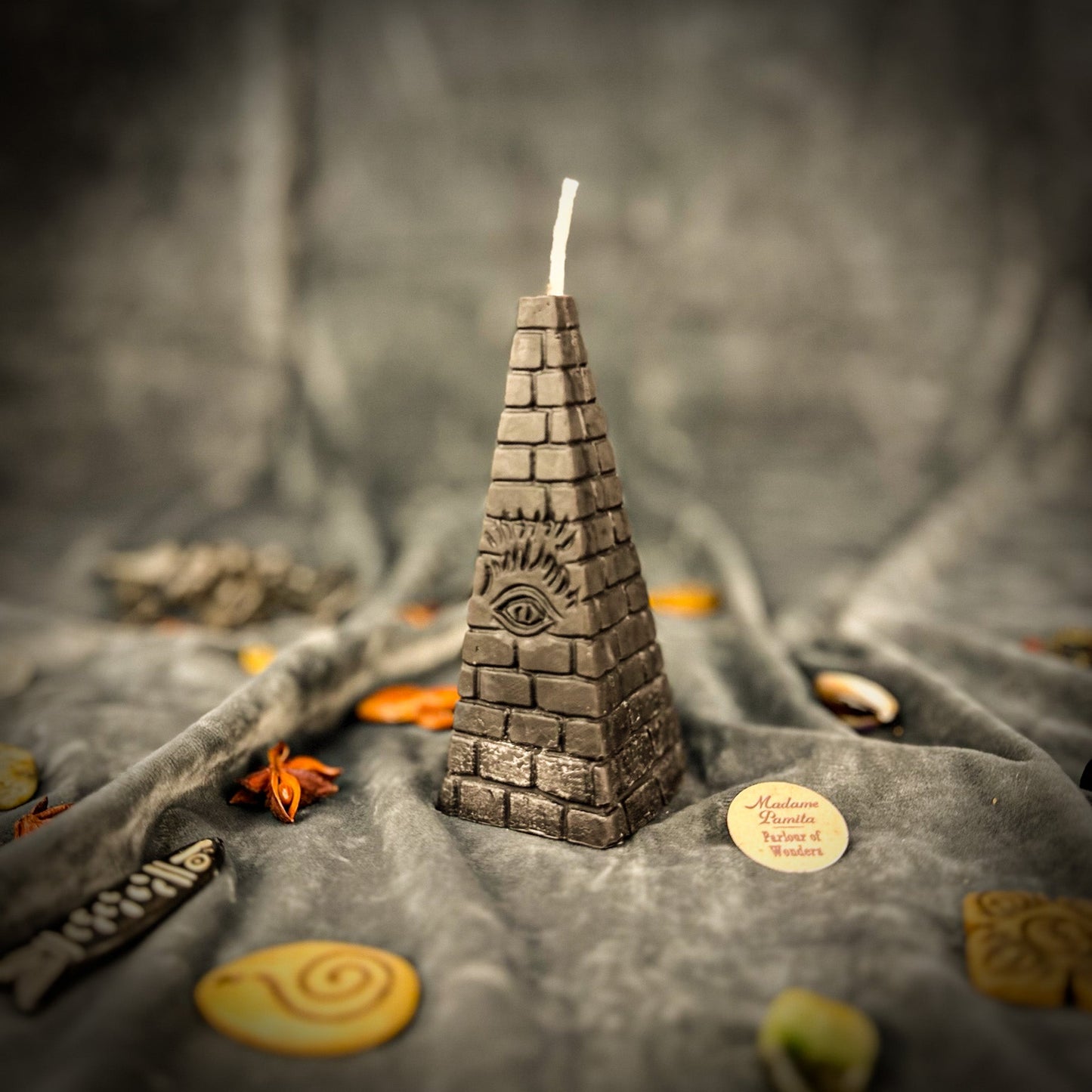 Beeswax All-Seeing Eye Pyramid Spell Candle - Northern Magick Supplies