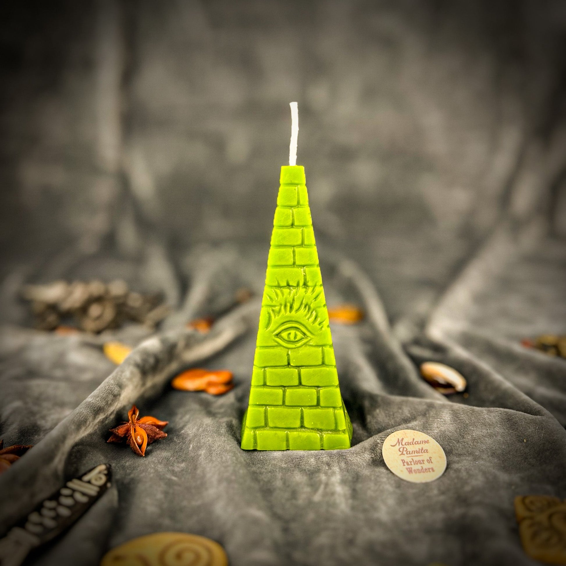 Beeswax All-Seeing Eye Pyramid Spell Candle - Northern Magick Supplies