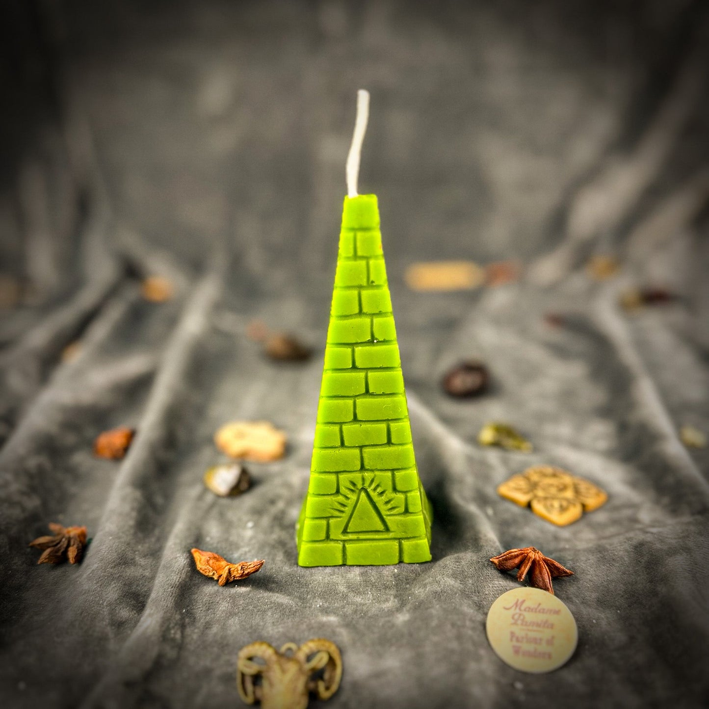 Beeswax All-Seeing Eye Pyramid Spell Candle - Northern Magick Supplies