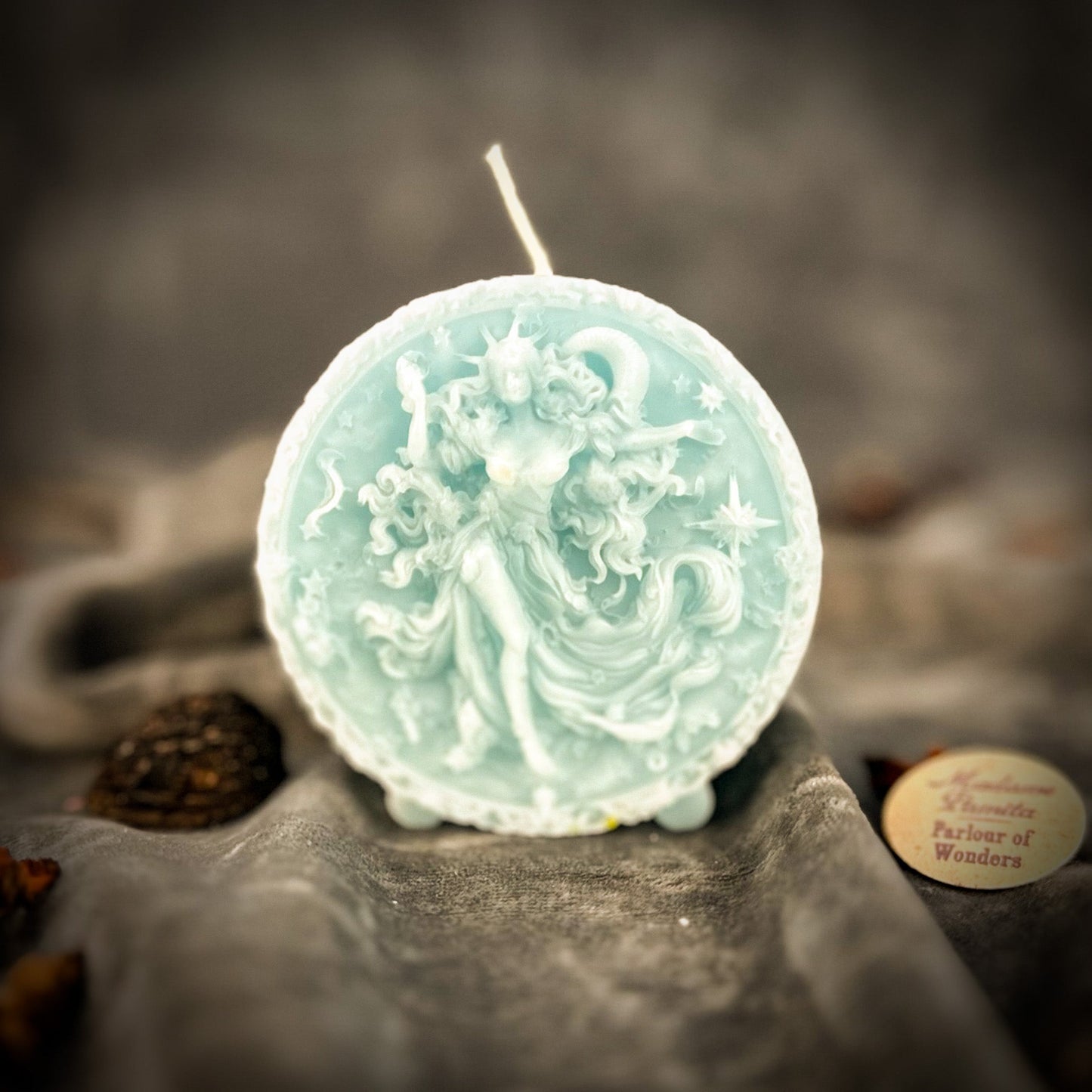 Beeswax Aquarius Water Bearer Zodiac Spell Candle - Innovation, Vision & Independence