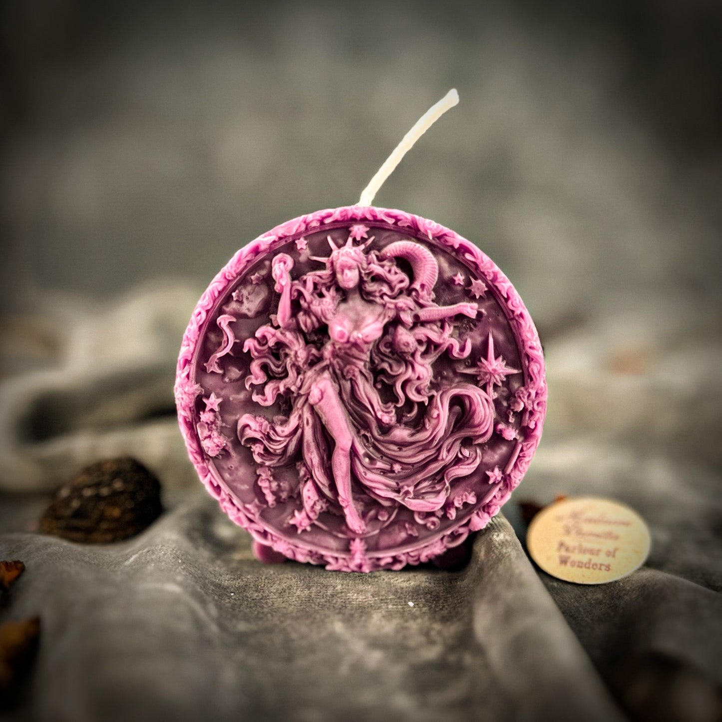 Beeswax Aquarius Water Bearer Zodiac Spell Candle - Innovation, Vision & Independence