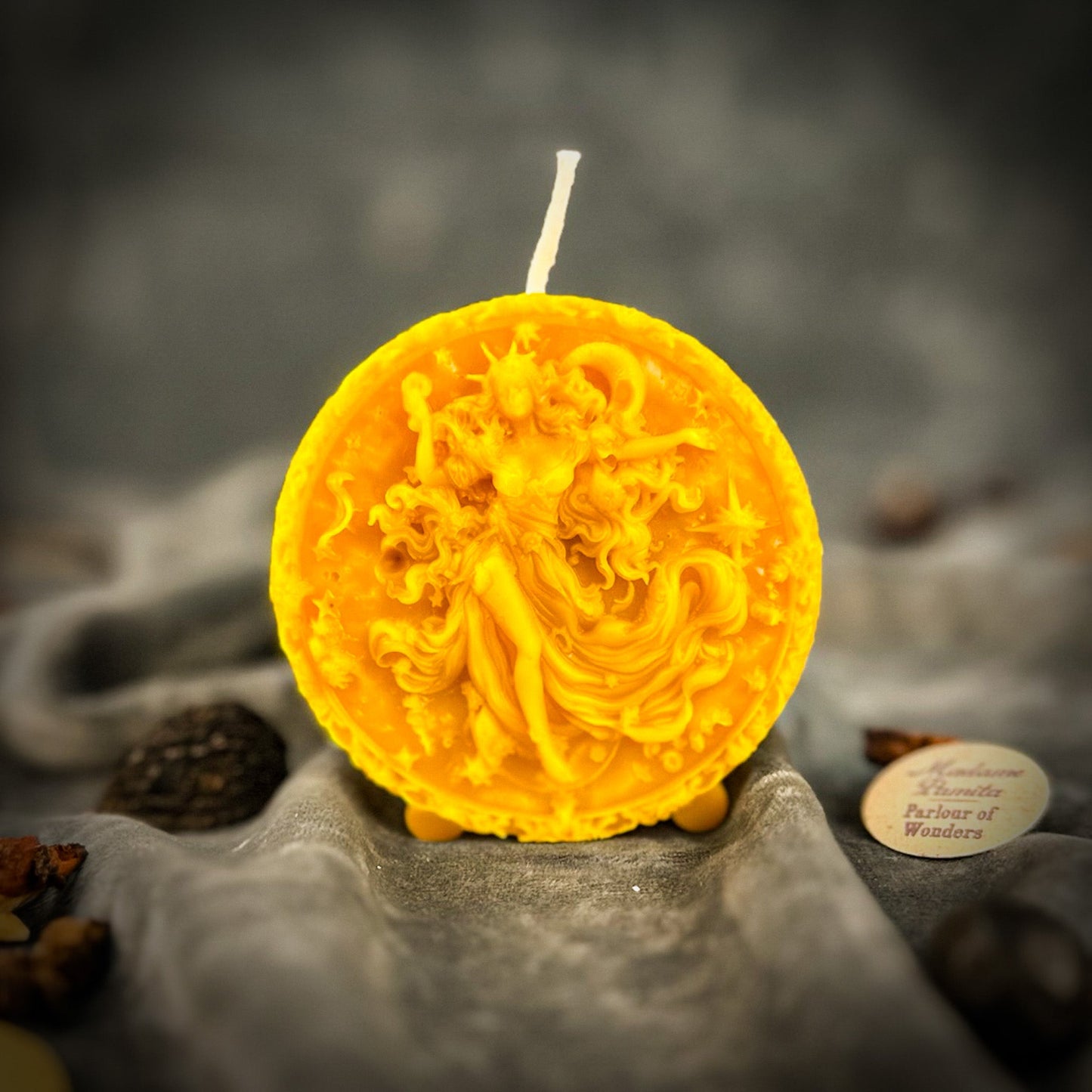 Beeswax Aquarius Water Bearer Zodiac Spell Candle - Innovation, Vision & Independence