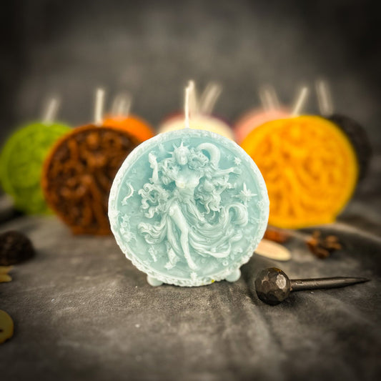 Beeswax Aquarius Water Bearer Zodiac Spell Candle - Innovation, Vision & Independence