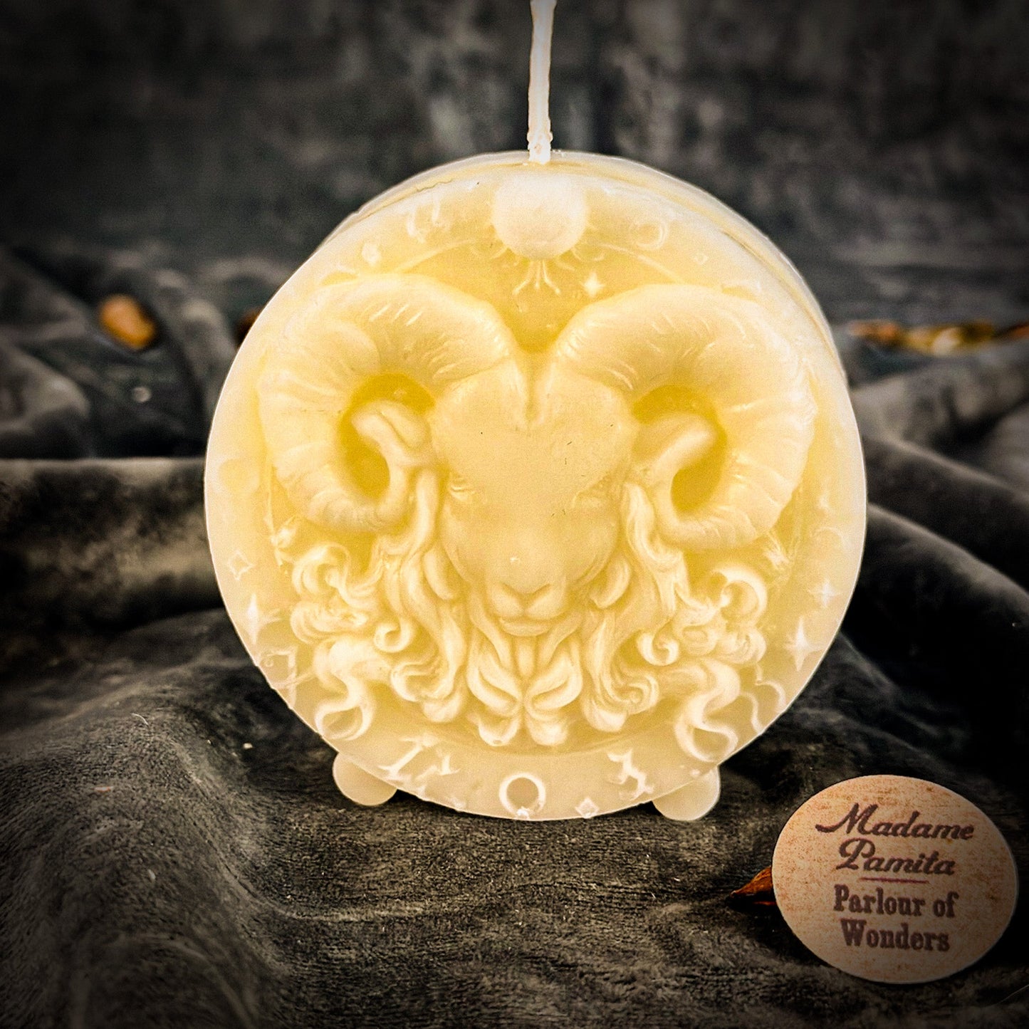 Beeswax Aries Ram Zodiac Spell Candle - Northern Magick Supplies