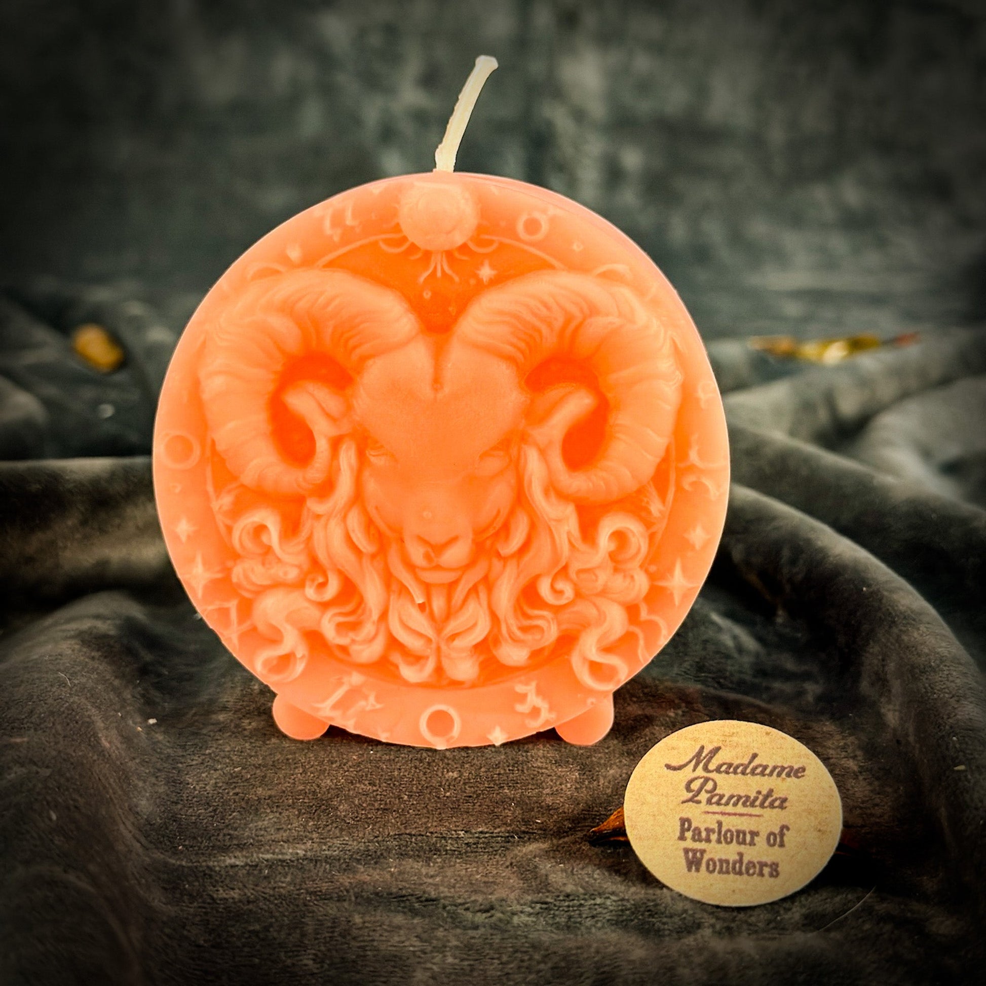 Beeswax Aries Ram Zodiac Spell Candle - Northern Magick Supplies