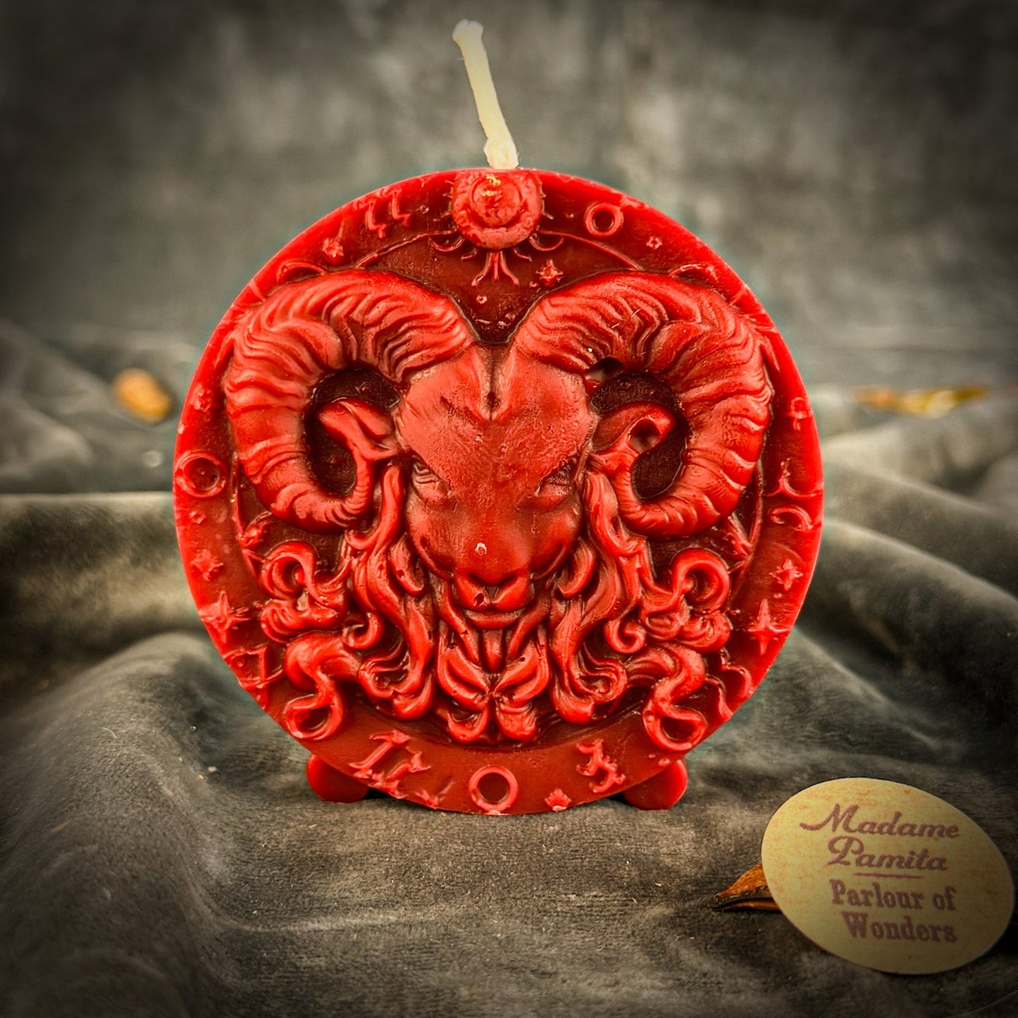 Beeswax Aries Ram Zodiac Spell Candle - Northern Magick Supplies