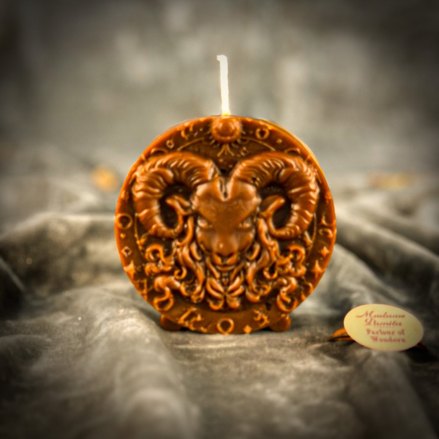 Beeswax Aries Ram Zodiac Spell Candle - Northern Magick Supplies