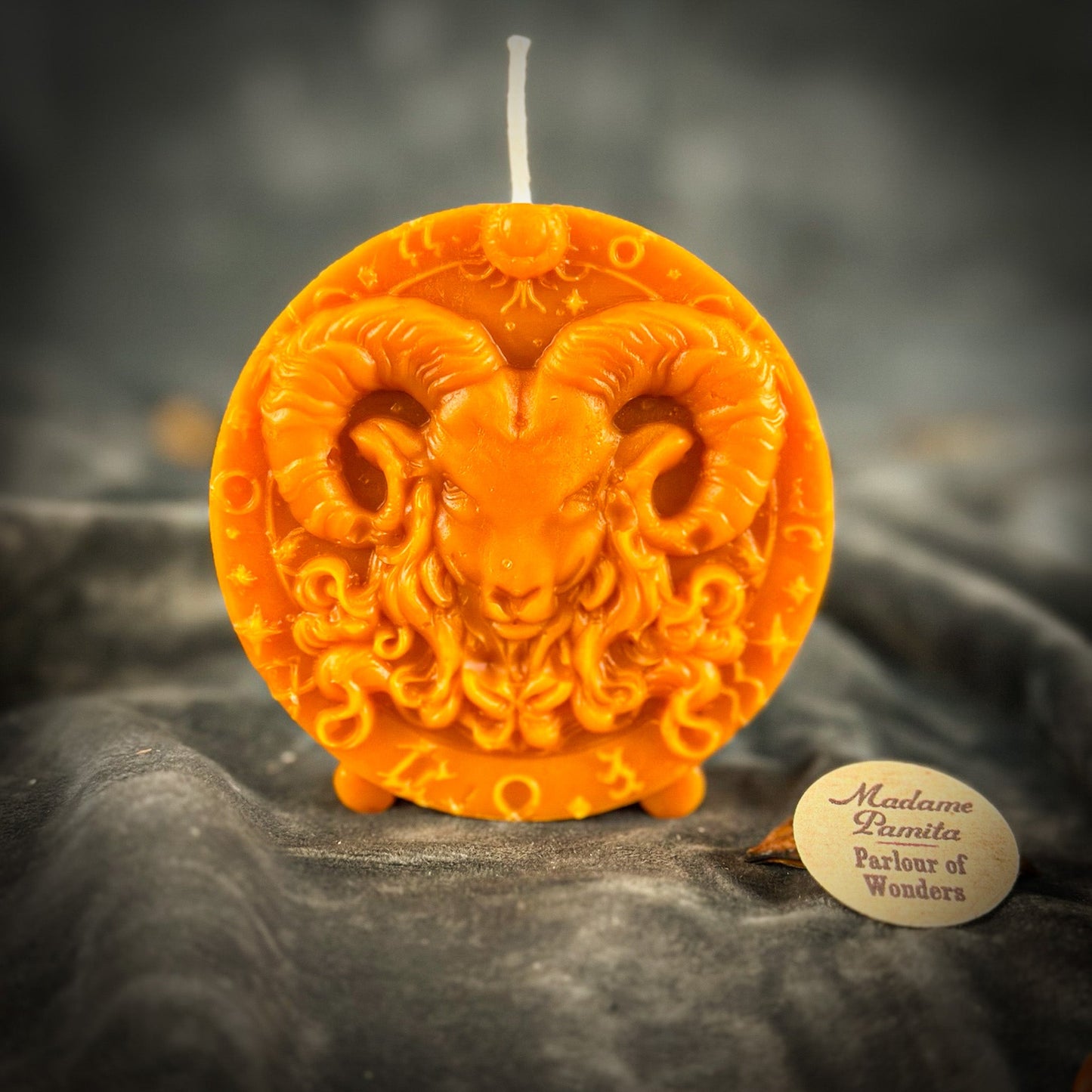 Beeswax Aries Ram Zodiac Spell Candle - Northern Magick Supplies