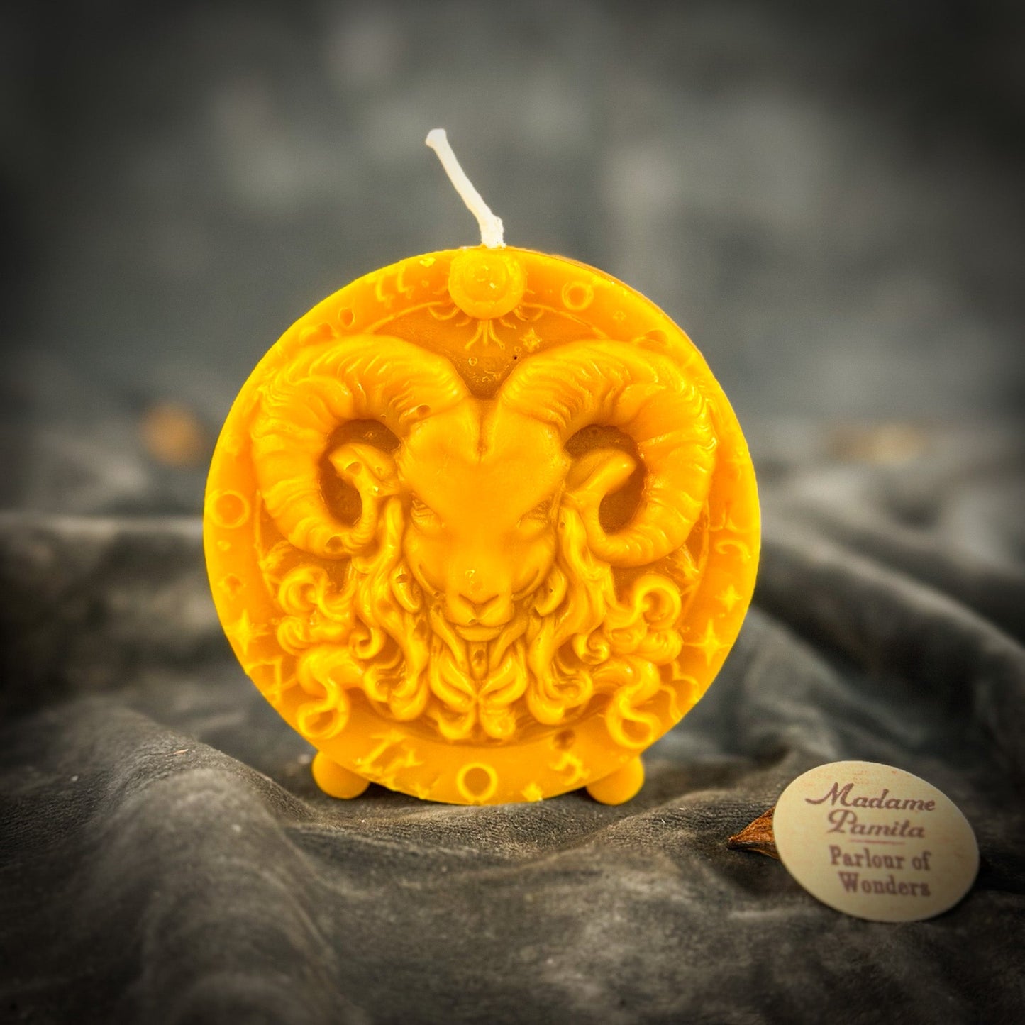 Beeswax Aries Ram Zodiac Spell Candle - Northern Magick Supplies