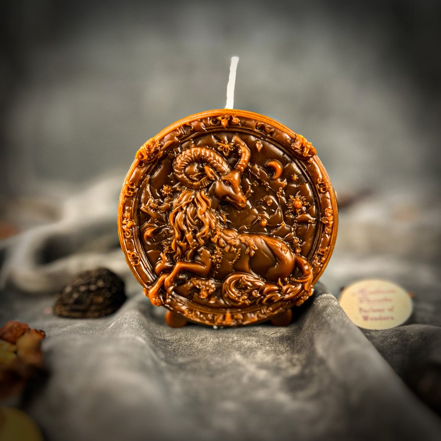 Beeswax Capricorn Goat Zodiac Spell Candle - Northern Magick Supplies