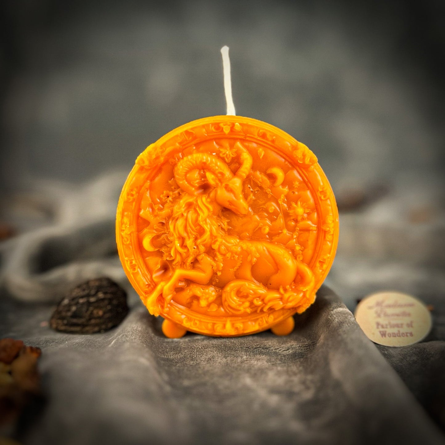 Beeswax Capricorn Goat Zodiac Spell Candle - Northern Magick Supplies