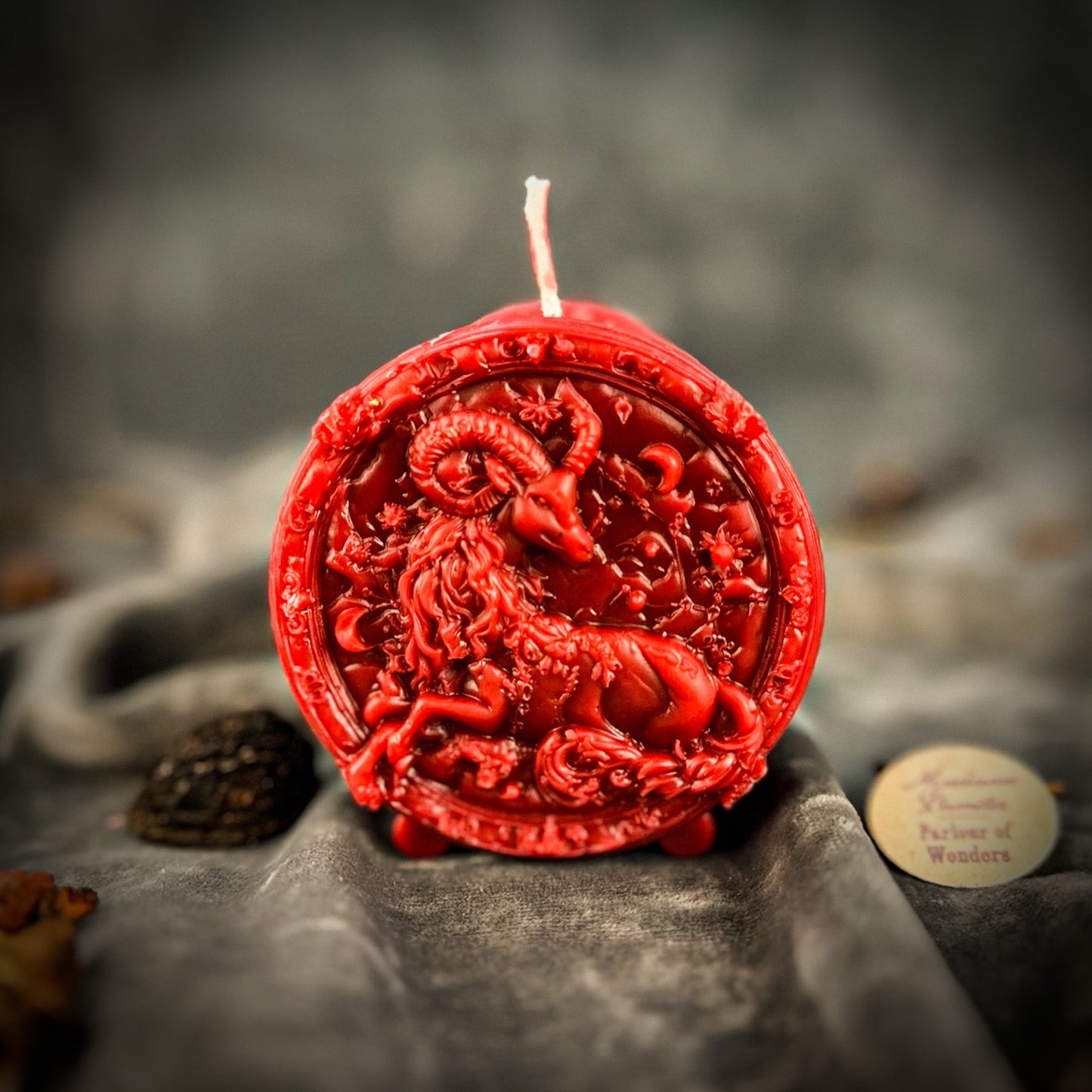 Beeswax Capricorn Goat Zodiac Spell Candle - Northern Magick Supplies