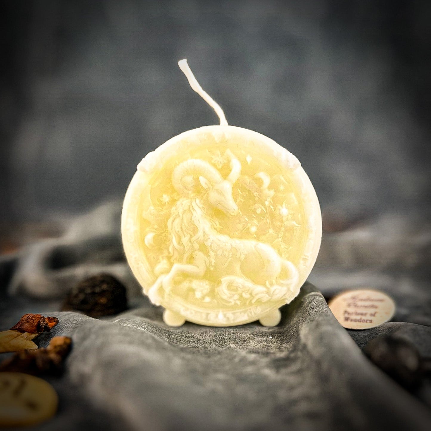 Beeswax Capricorn Goat Zodiac Spell Candle - Northern Magick Supplies