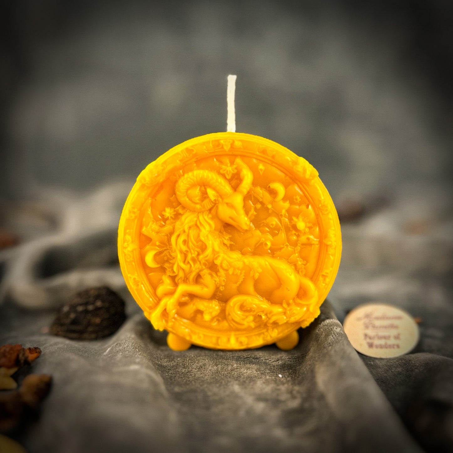 Beeswax Capricorn Goat Zodiac Spell Candle - Northern Magick Supplies