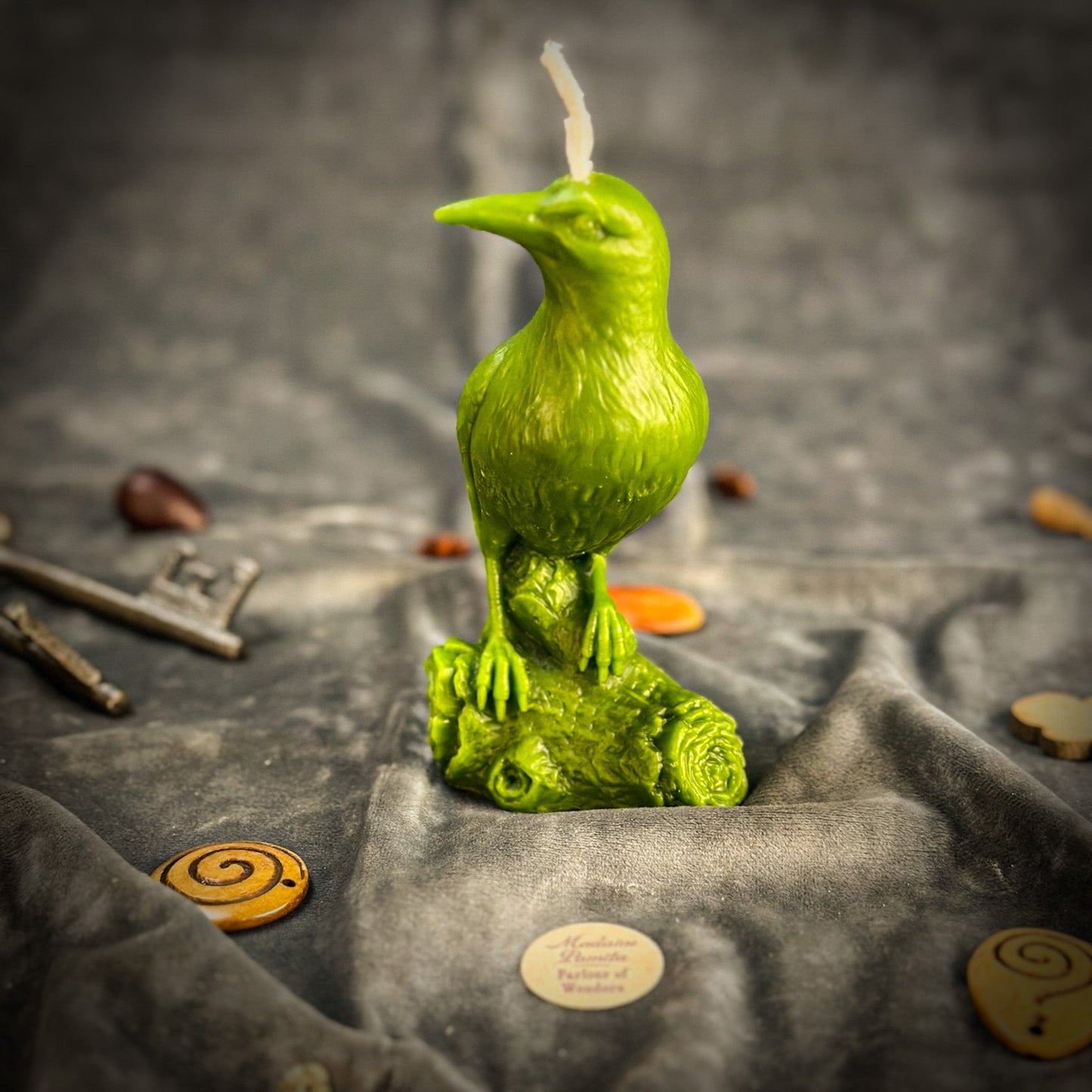 Beeswax Raven Magic Spell Candle - Intelligence & Spirit World Connection