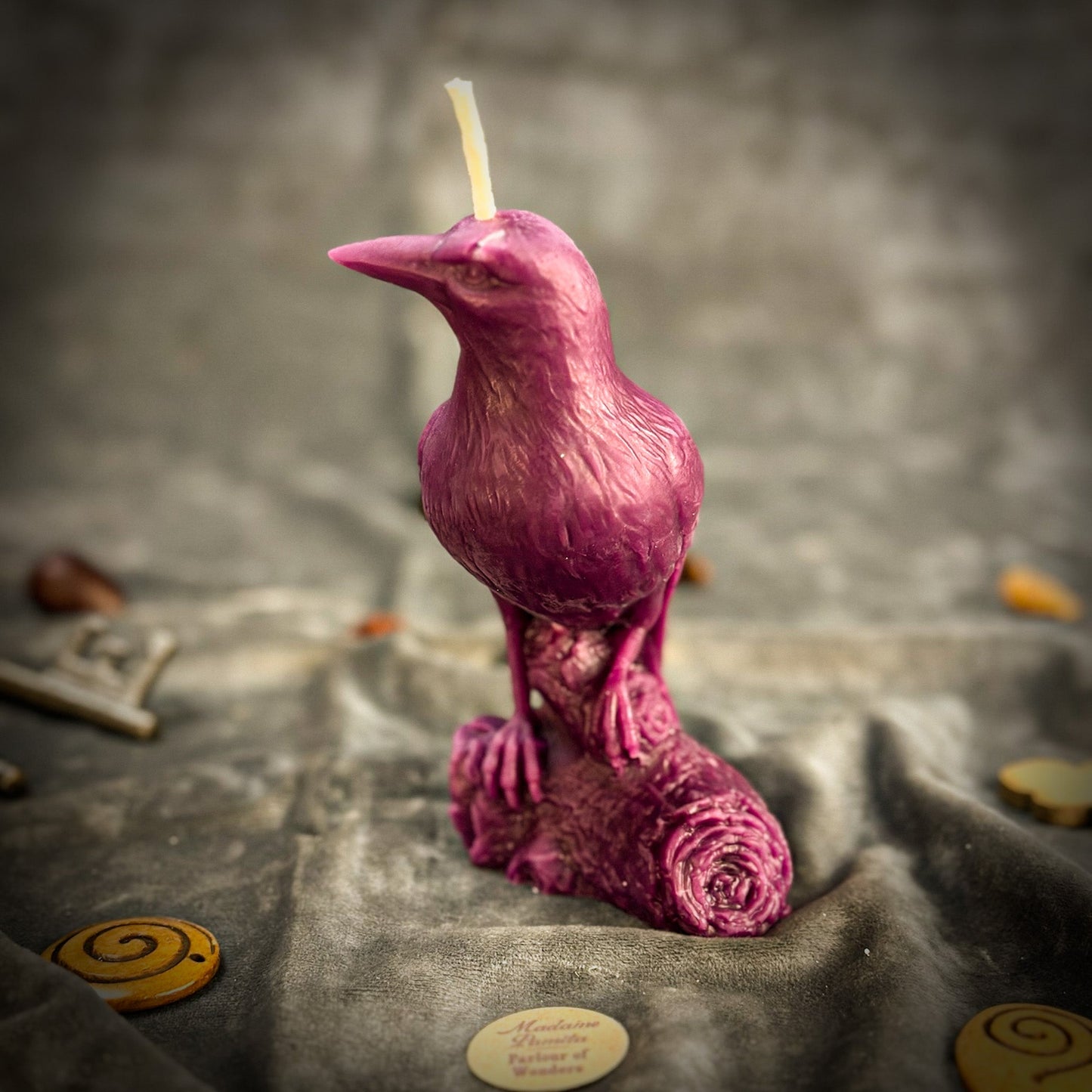Beeswax Raven Magic Spell Candle - Intelligence & Spirit World Connection