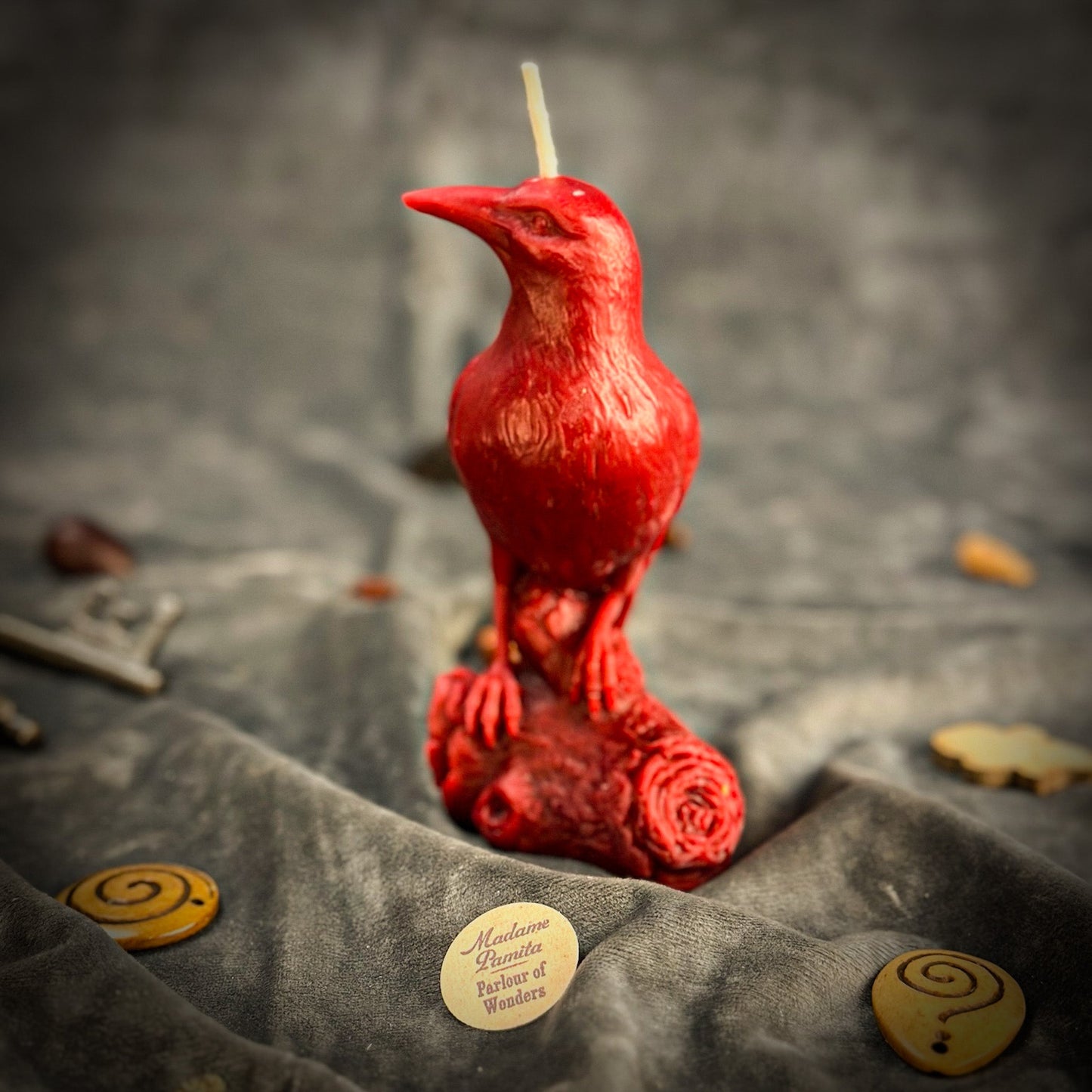 Beeswax Raven Magic Spell Candle - Intelligence & Spirit World Connection