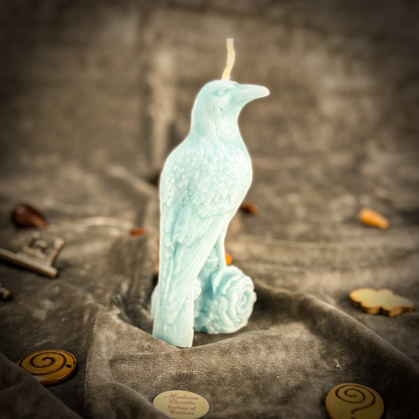 Beeswax Raven Magic Spell Candle - Intelligence & Spirit World Connection