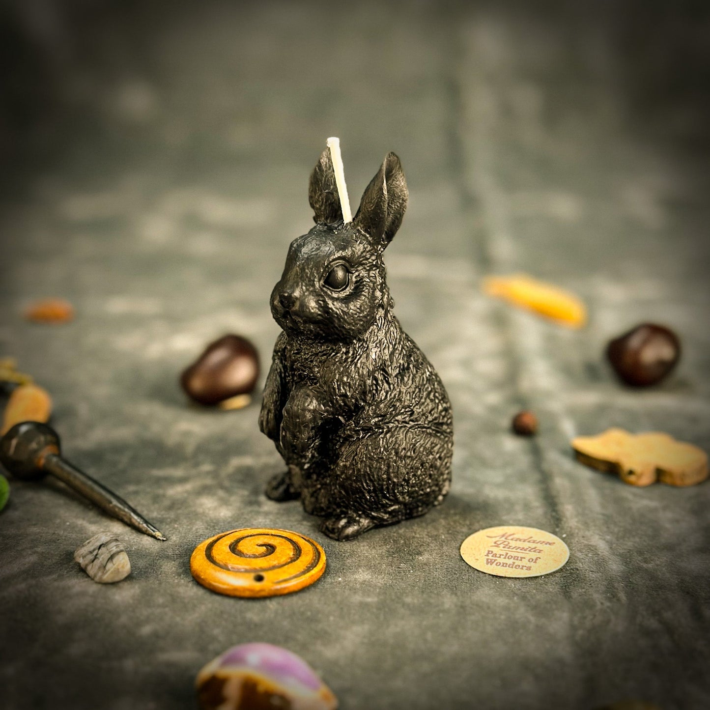 Beeswax Enchanted Bunny Spell Candle - Abundance, Fertility & Quick Thinking