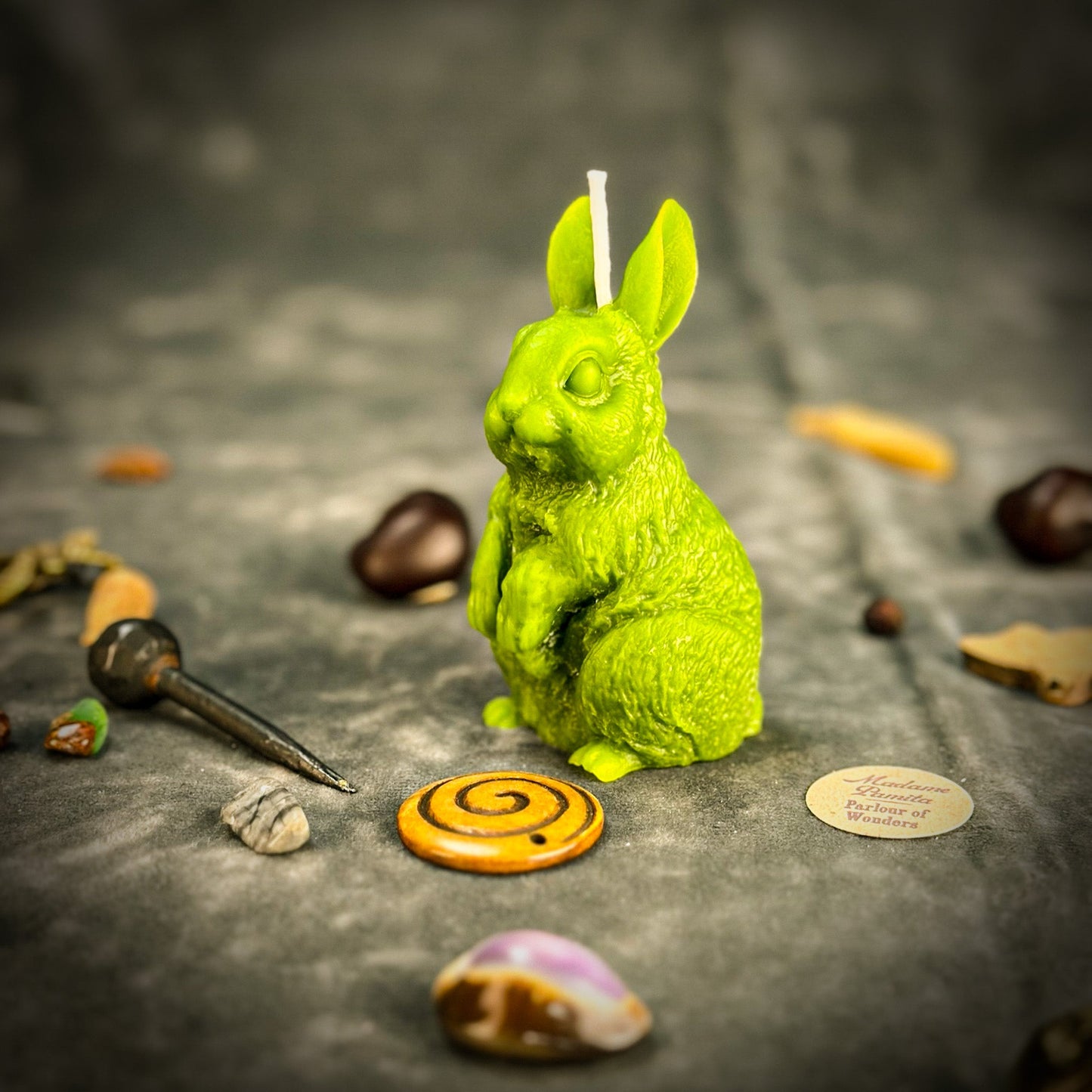 Beeswax Enchanted Bunny Spell Candle - Abundance, Fertility & Quick Thinking