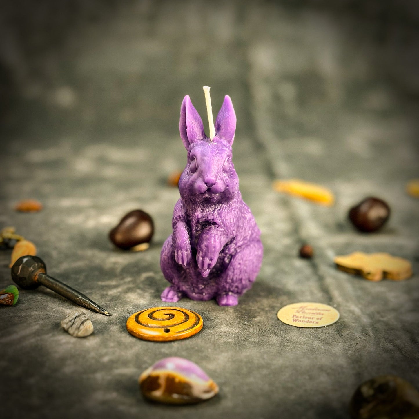 Beeswax Enchanted Bunny Spell Candle - Abundance, Fertility & Quick Thinking