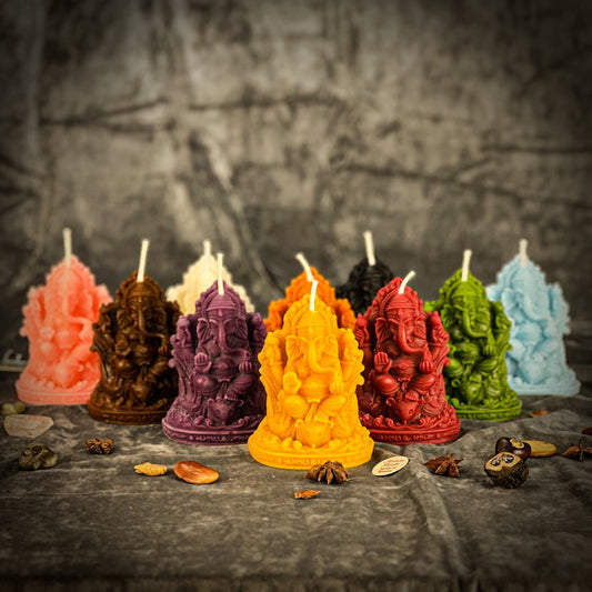 Beeswax Ganesha Spell Candle - Obstacle Removal & Success Magic