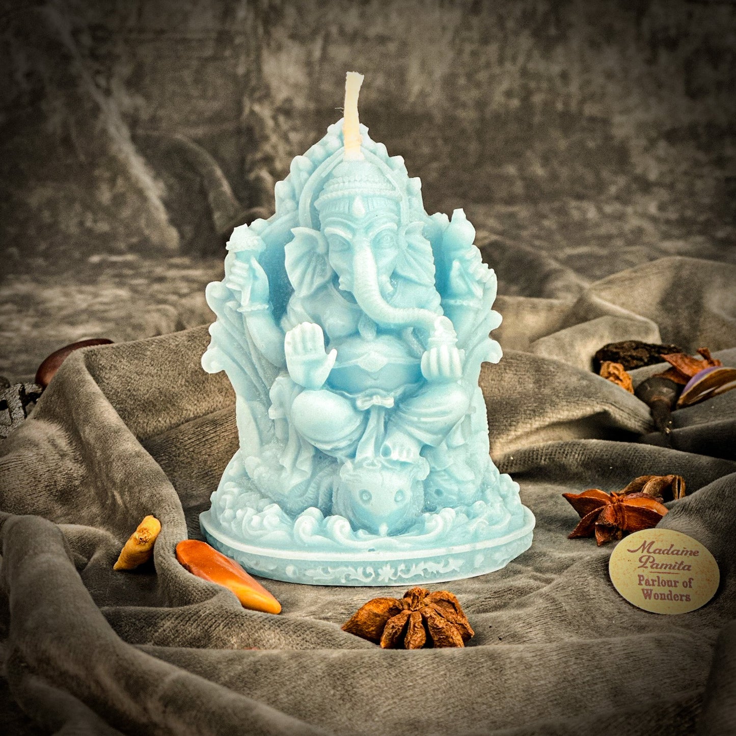 Beeswax Ganesha Spell Candle - Obstacle Removal & Success Magic