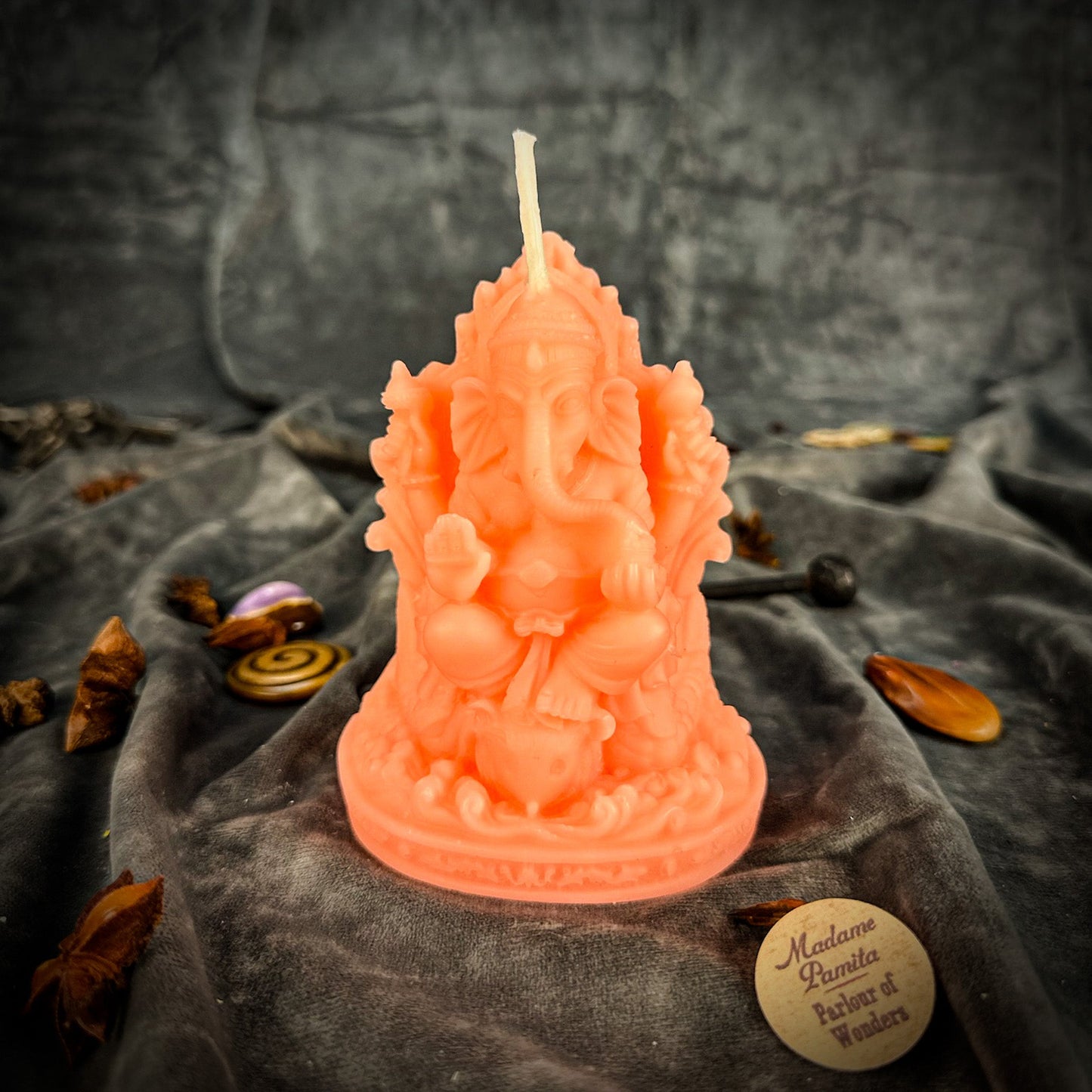 Beeswax Ganesha Spell Candle - Obstacle Removal & Success Magic