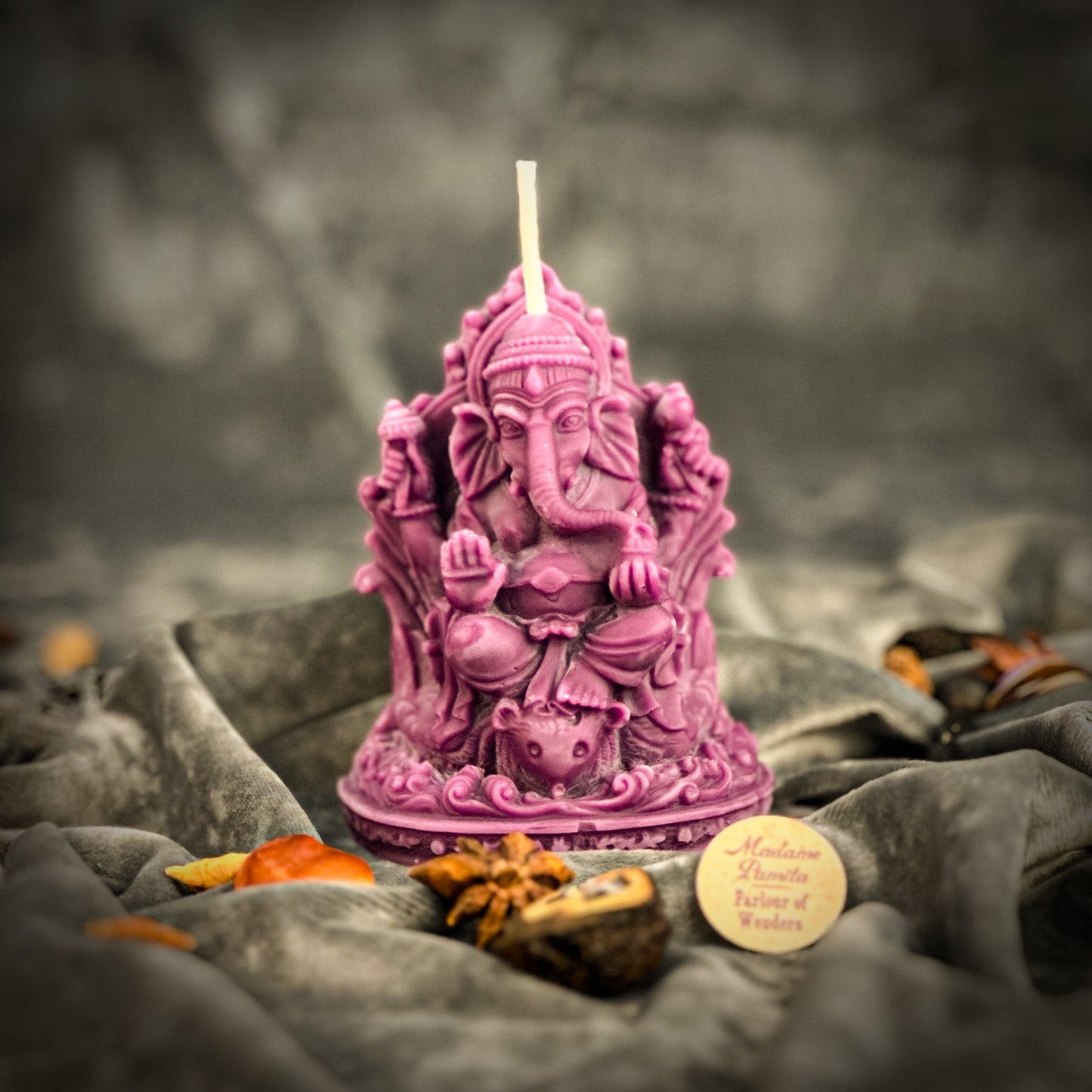 Beeswax Ganesha Spell Candle - Obstacle Removal & Success Magic